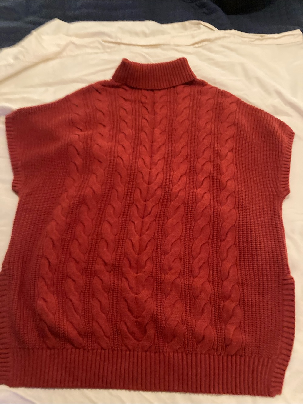 Pact Cable Knit turtleneck Neck Sweater Rust 100% organic Cotton - Picture 4 of 6